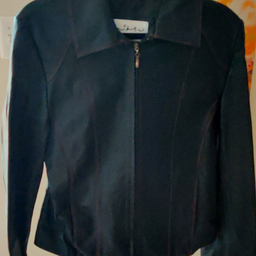 NWOT Mitso genuine leather black jacket size L